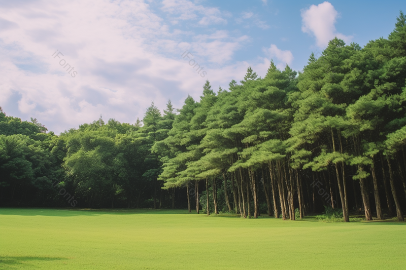 蓝天白云树木草地森林环境,高清,摄影图,摄影图片,图片大全,摄影图免费下载